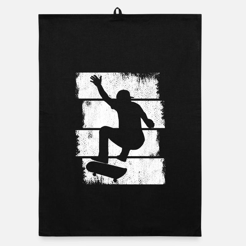 Skateboarding Junge Skizze Organic Geschirrtuch