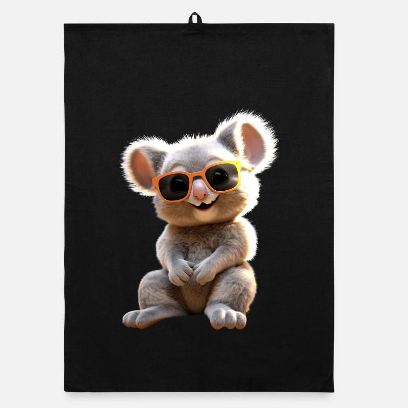 Koala Australien Koalas Koalabär Süßer Koala Bär - Organic Geschirrtuch - Schwarz