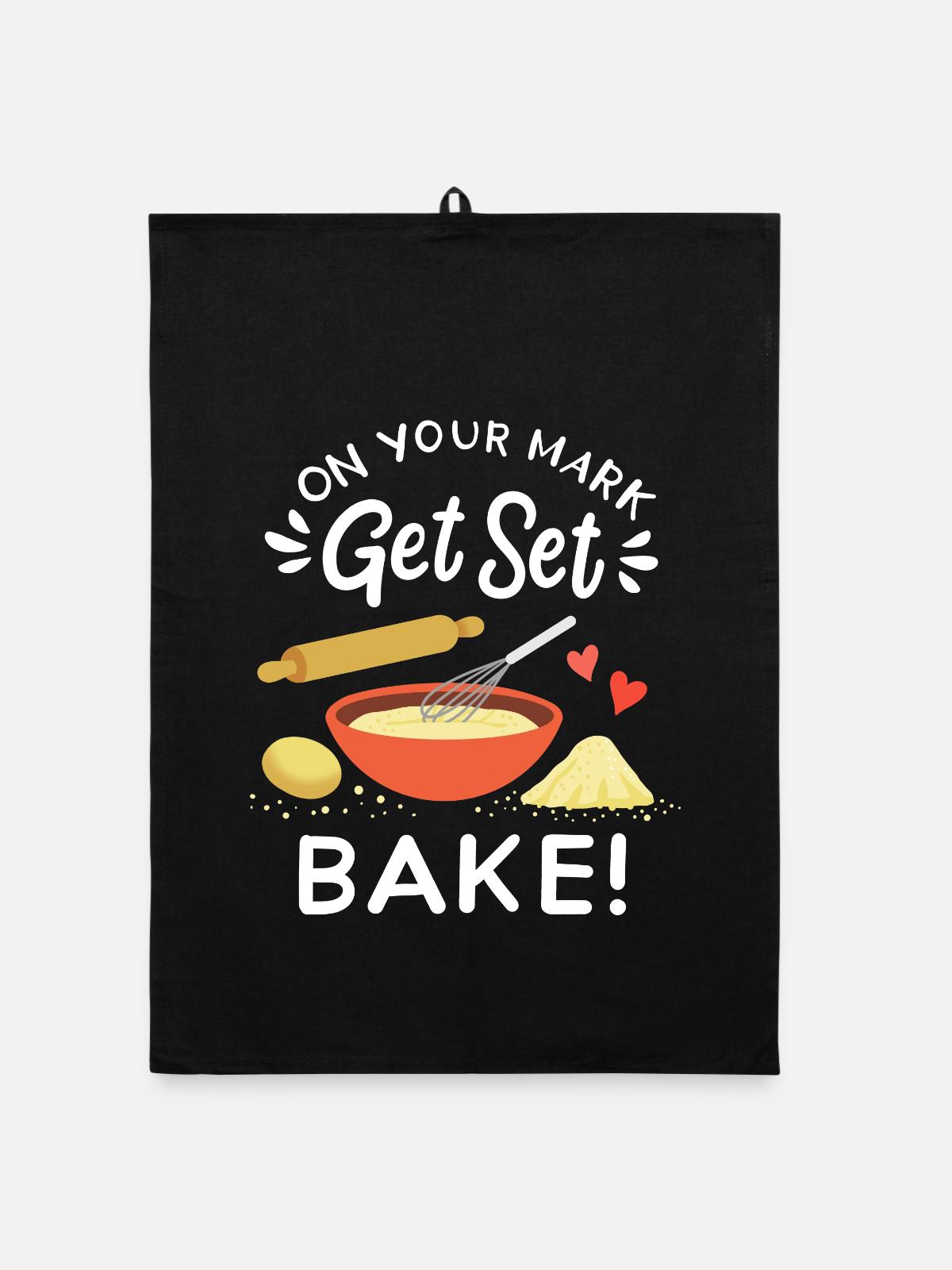 Backen Bäcker Hobbybäcker - Organic Geschirrtuch - Schwarz - Vorne