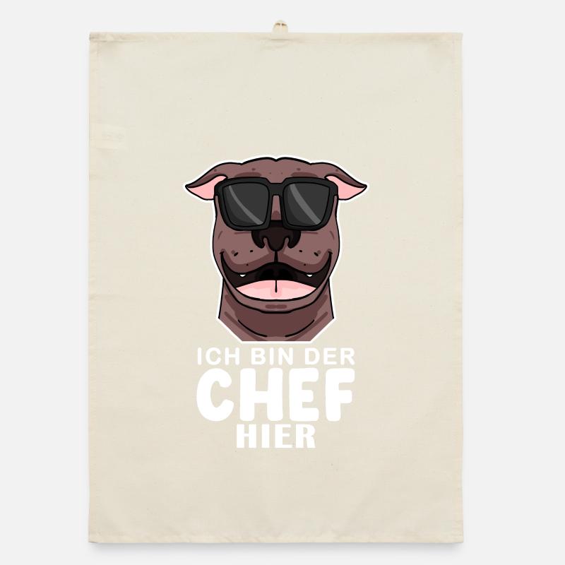 Chef Spruch Anführer Hund Organic Geschirrtuch
