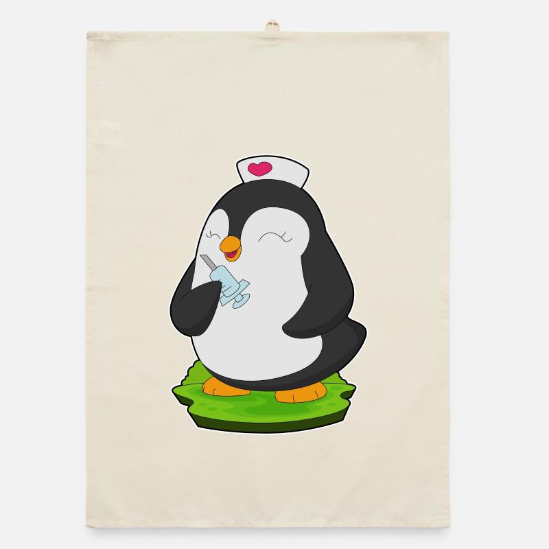 Seringue d’infirmière pingouin Torchon bio