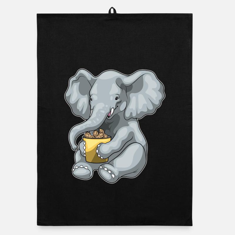 Elefant Erdnüsse Organic Geschirrtuch