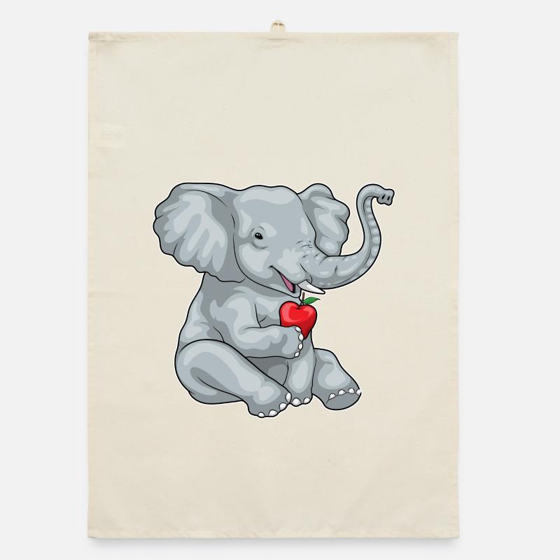 Elefant Apfel  Organic Geschirrtuch