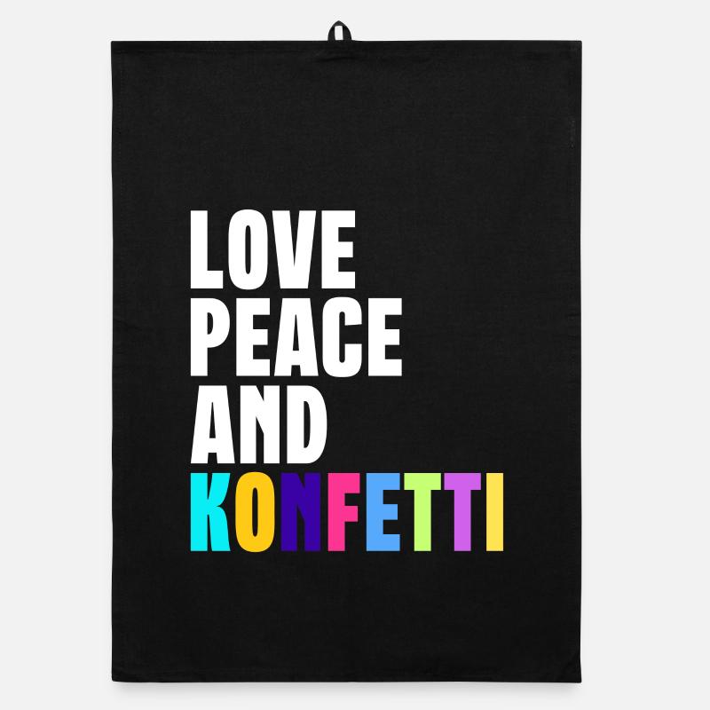 Love peace and konfetti Organic Geschirrtuch