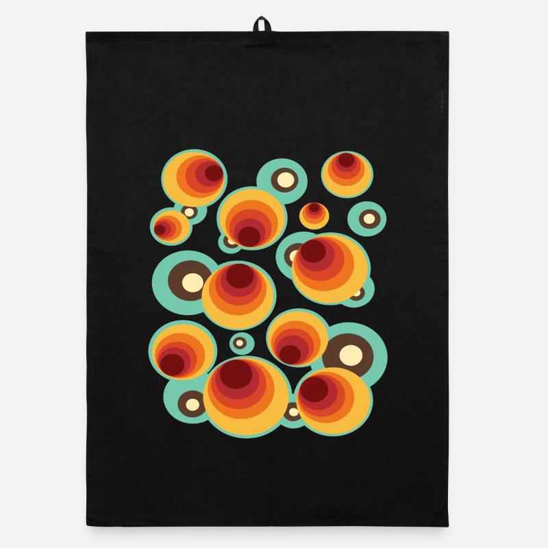 50s 60s Retro Pattern Circle Style Pattern Organic dish towel