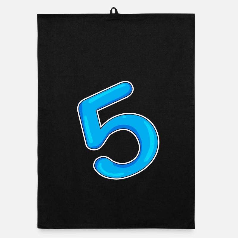 Nummer 5 Blau Organic Geschirrtuch