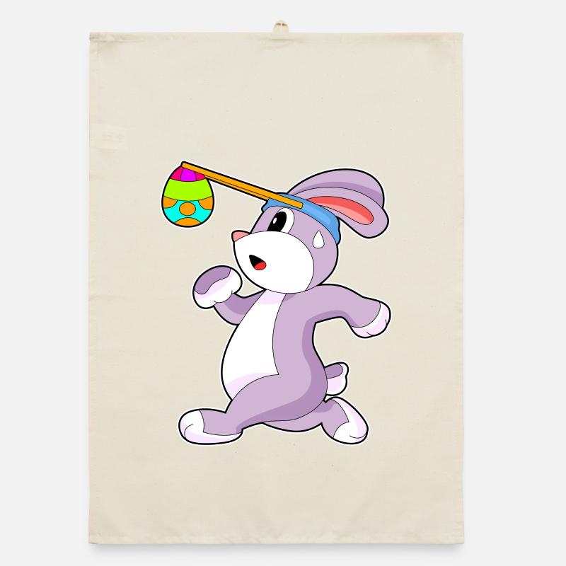 Bunny Easter Jogging Organic dish towel