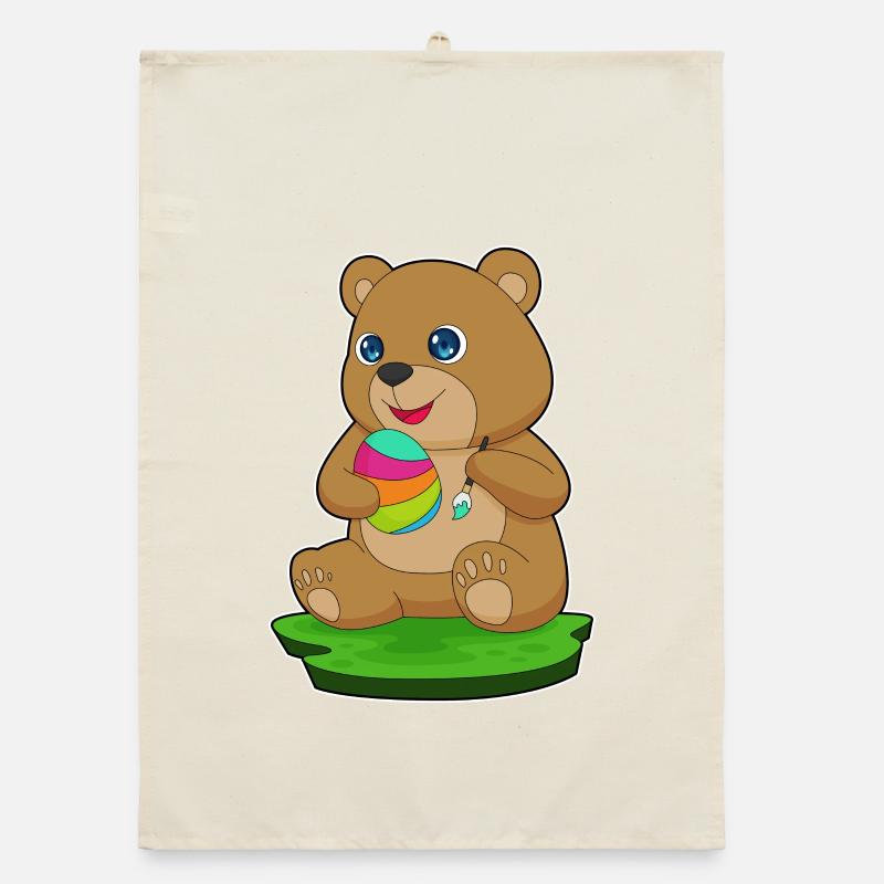 Bear Easter Paint Organic dish towel