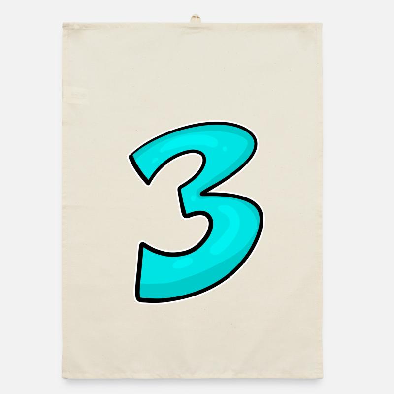 Trois - 3 - Numéro 3 - Numéro 3 Torchon bio