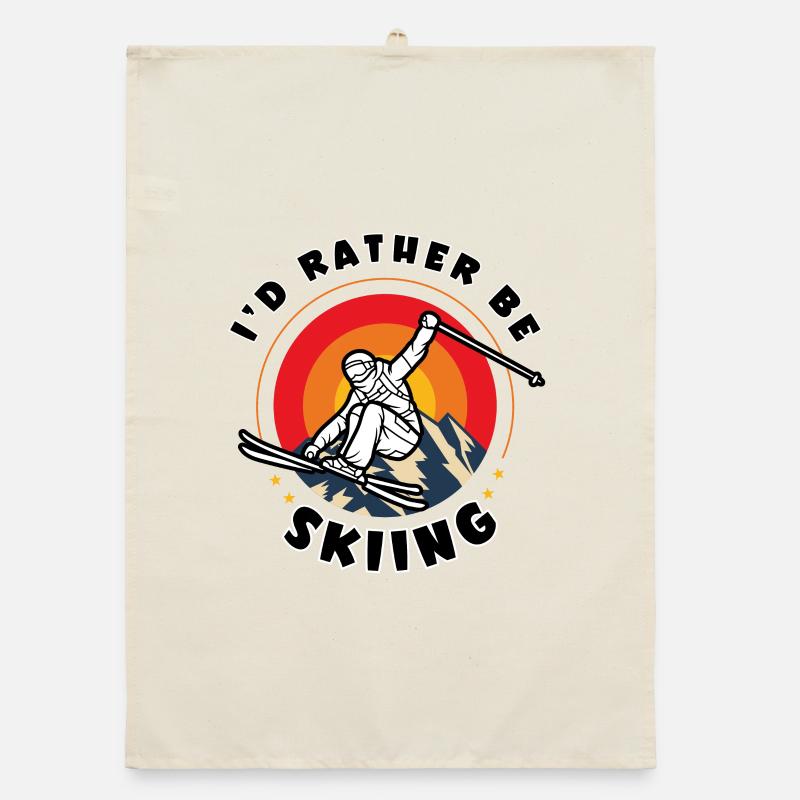 I'd rather be skiing Organic dish towel