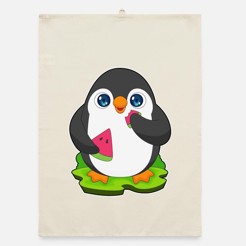 Fruit de pastèque pingouin Torchon bio