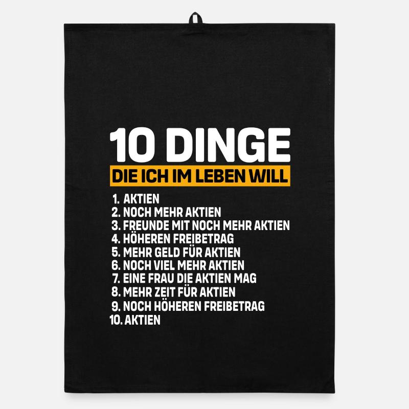 10 Dinge die ich im Leben will Aktien Organic Geschirrtuch