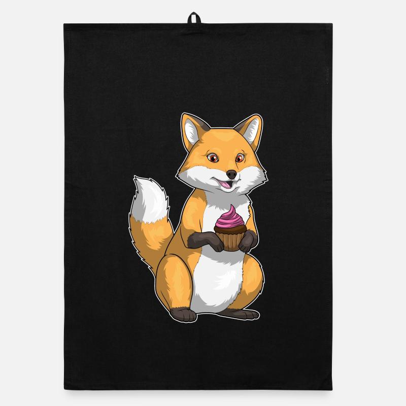 Fox Cupcake Organic dish towel