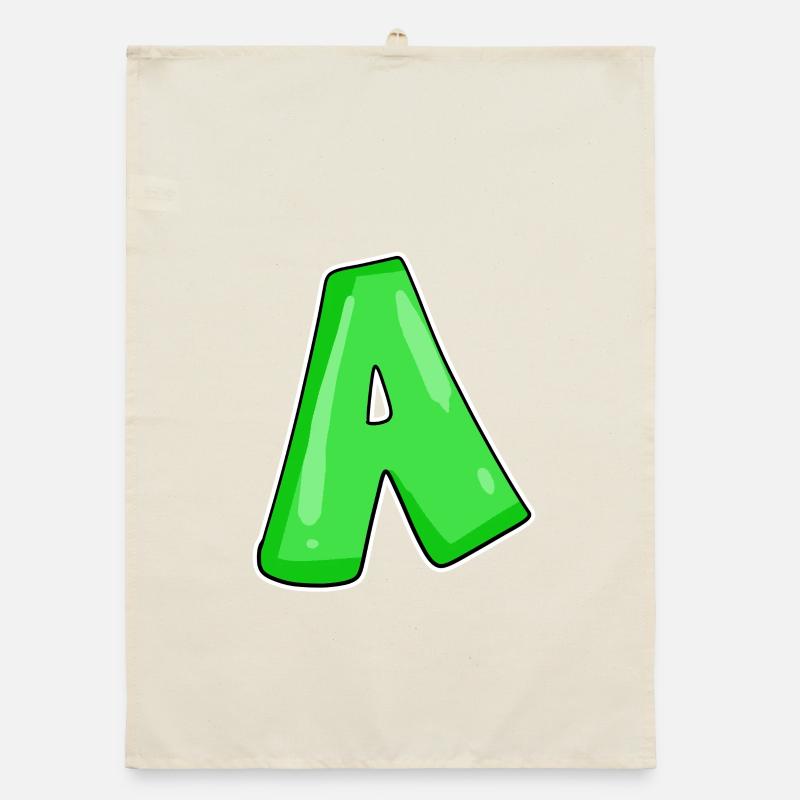 Buchstabe A Anfangsbuchstabe Organic Geschirrtuch