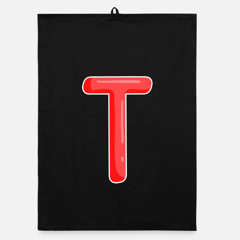 Lettre T Lettre initiale Torchon bio