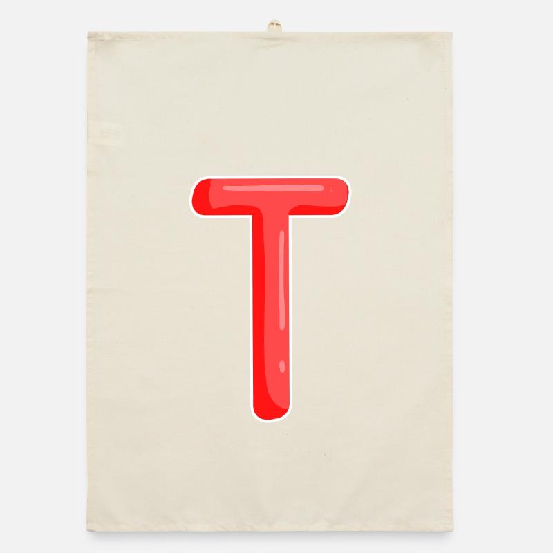 Lettre T Lettre initiale Torchon bio