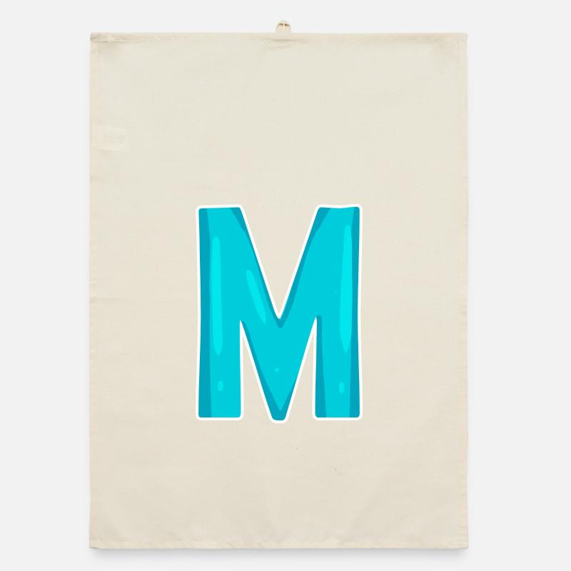 Lettre M Lettre initiale Torchon bio