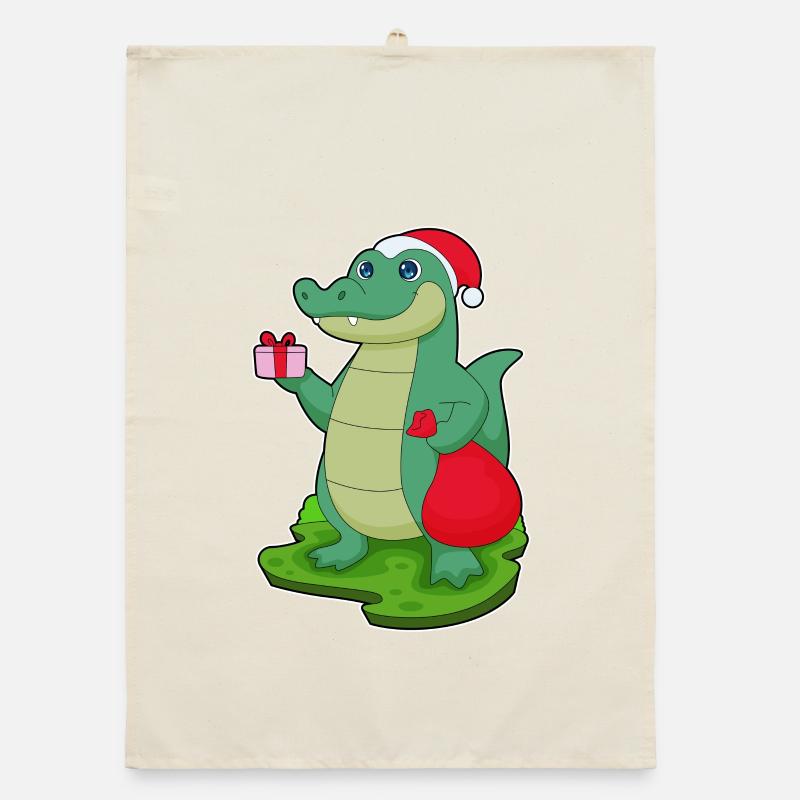 Crocodile Christmas Package Organic dish towel