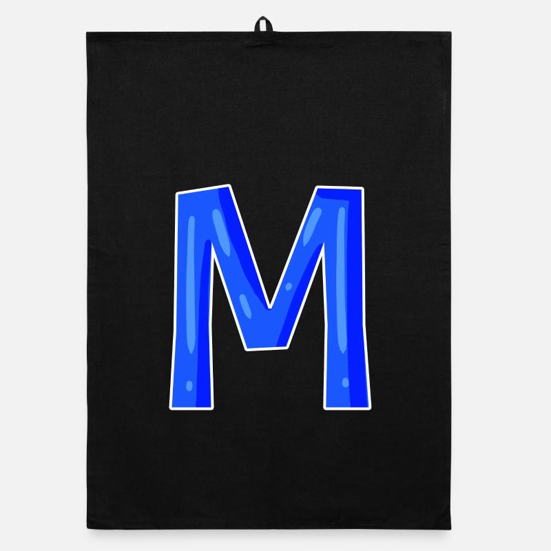 Lettre M - Lettre initiale M Torchon bio