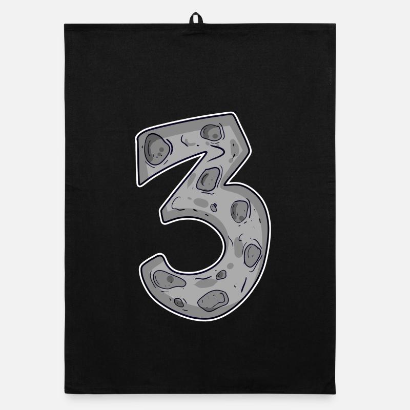 Three - 3 - Number 3 - Number 3 Organic dish towel