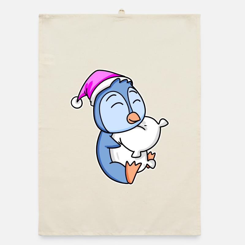 Pinguin Müde Ausschlafen Schlafen Mädchen Organic Geschirrtuch