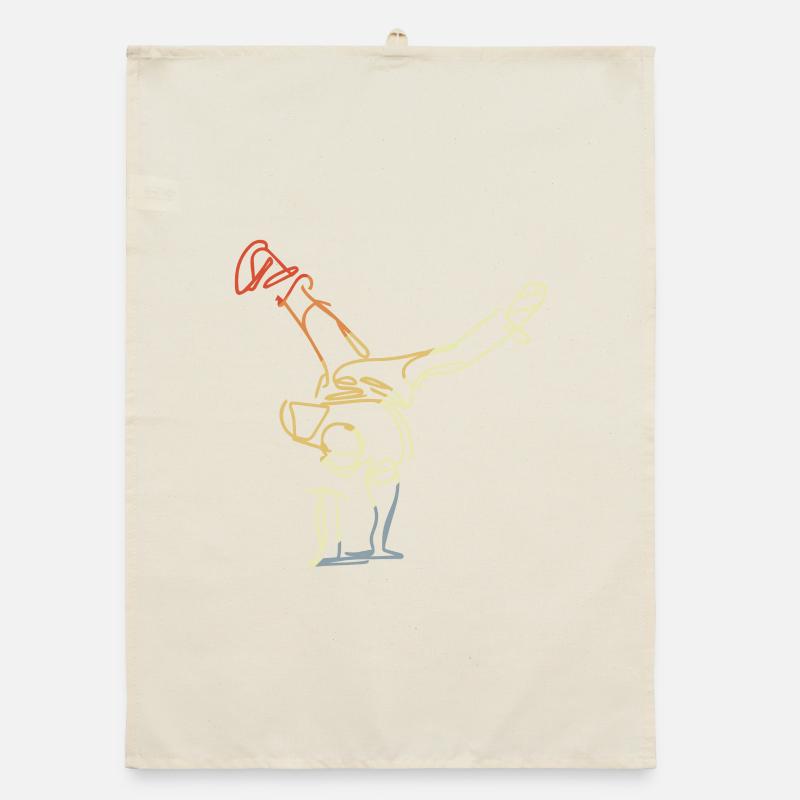 Vintage Breakdancer Sketch Organic dish towel