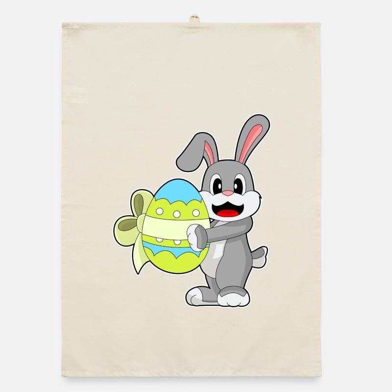 Bunny Easter Bow Organic dish towel