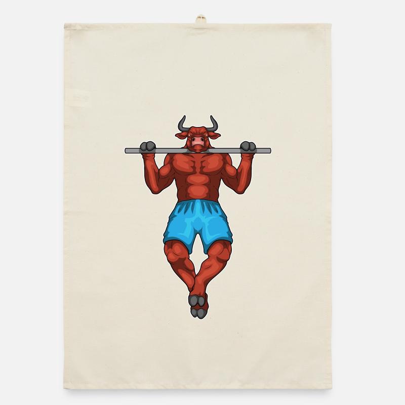 Taurus Bodybuilder Pull-Ups Bodybuilding Organic dish towel