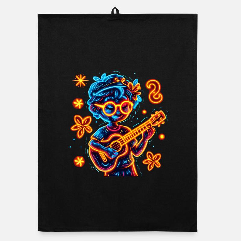 90s Ukulelist Organic dish towel