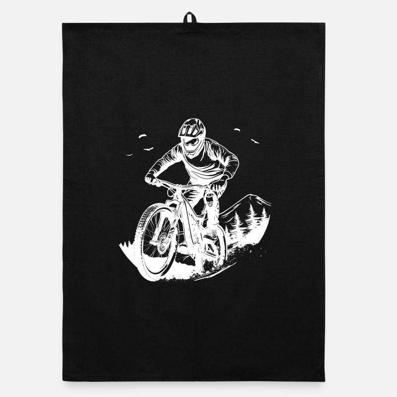 Mountain Biking Sketch Organic dish towel