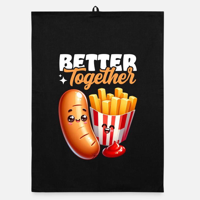 Better Together – Bratwurst Pommes Imbiss Organic Geschirrtuch
