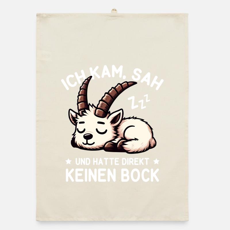 Süßer schlafender Steinbock hat null Bock Organic Geschirrtuch