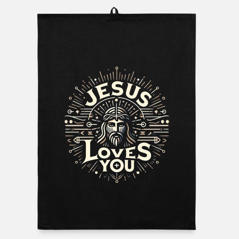 Jésus t’aime - Ray Design Torchon bio