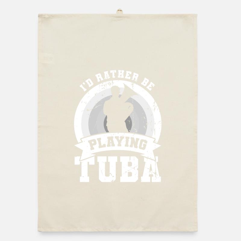 I'd rather play the tuba Organic dish towel