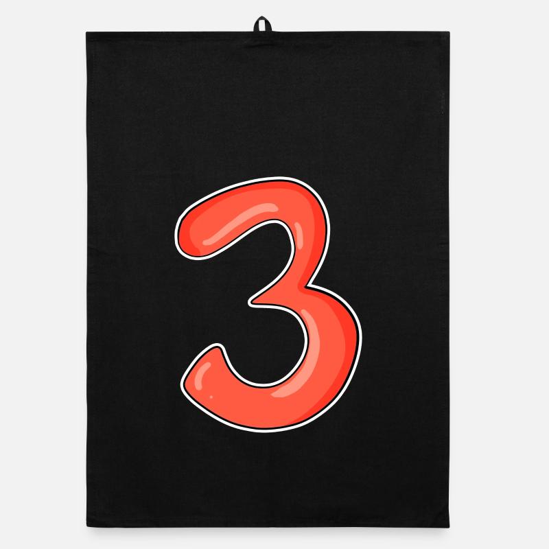Three - 3 - Number 3 - Number 3 Organic dish towel