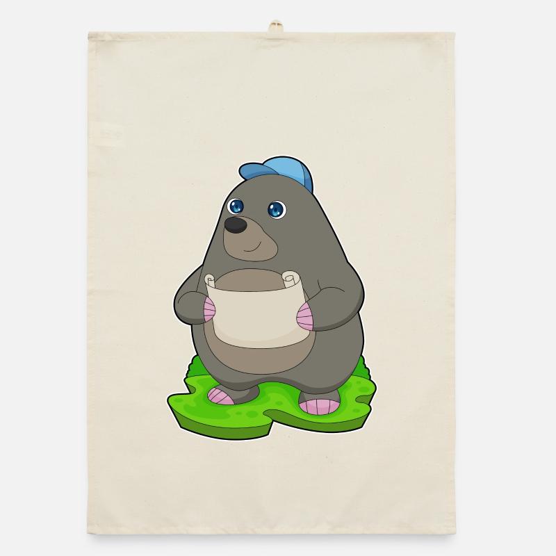 Mole Wanderer Map Hiking Organic dish towel