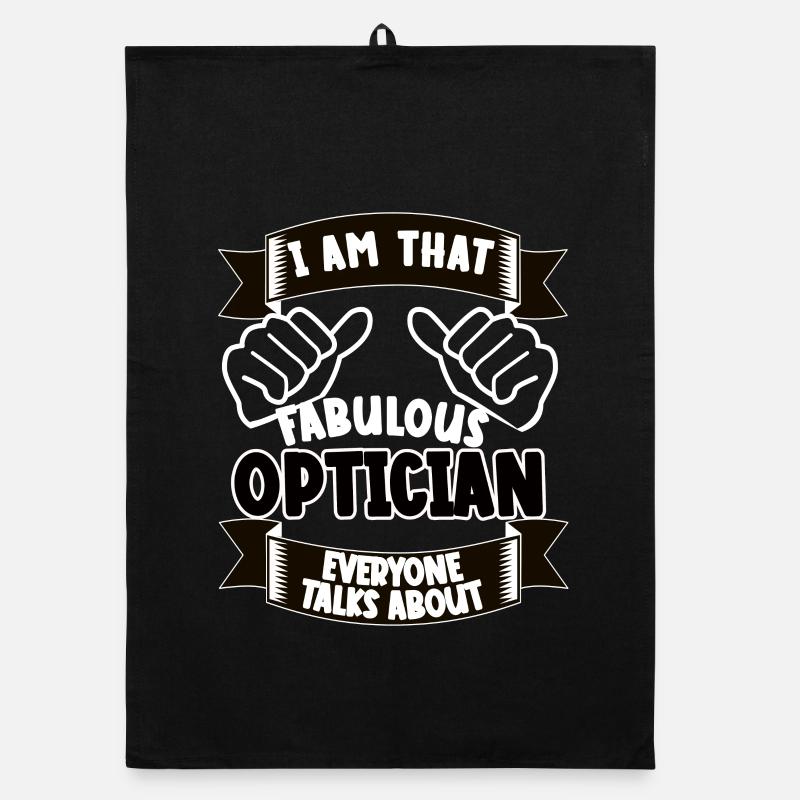 Optiker Beruf lustiger Spruch Geschenk Organic Geschirrtuch