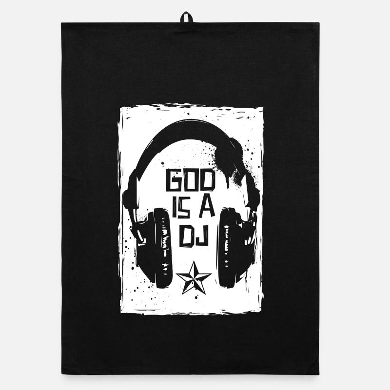 God is a DJ Organic dish towel