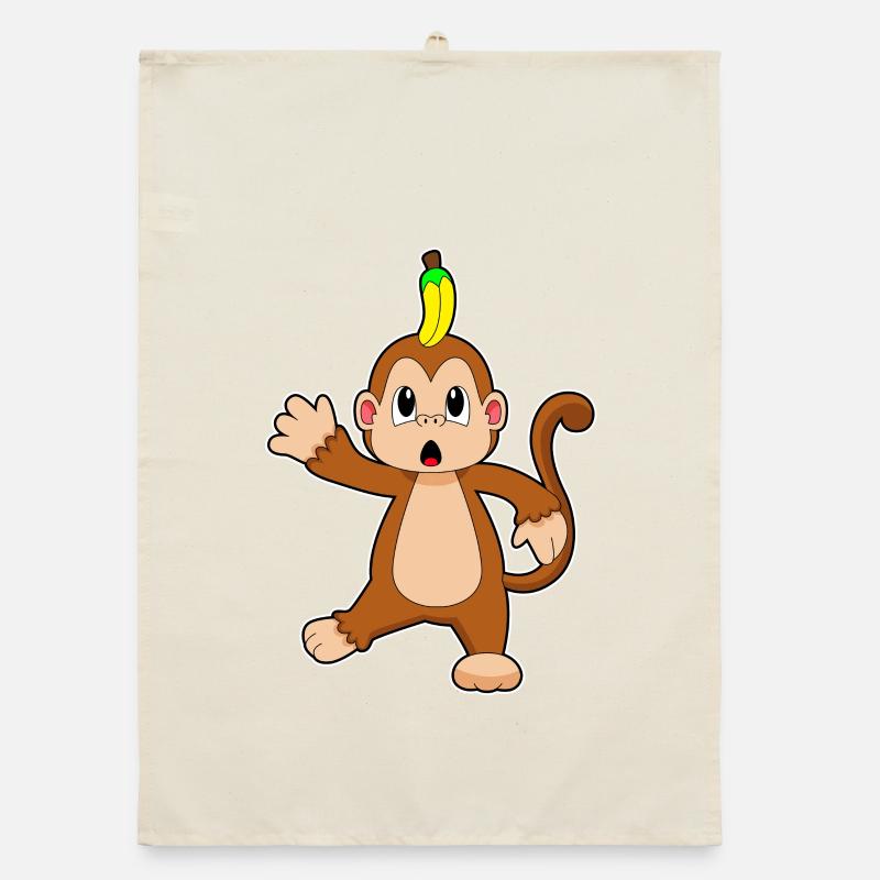 Affe Banane  Organic Geschirrtuch