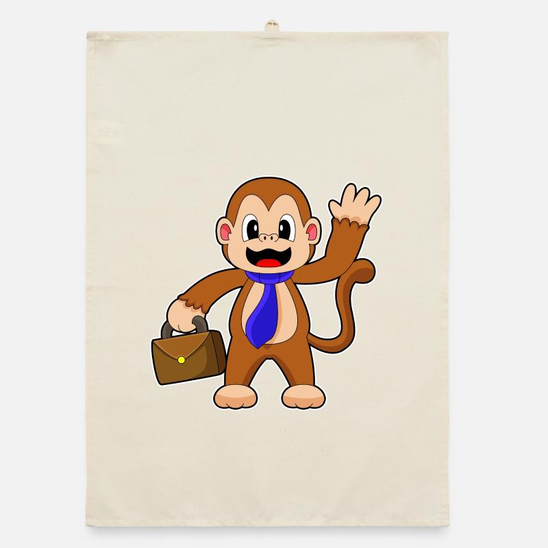 Monkey Entrepreneur Briefcase Organic dish towel