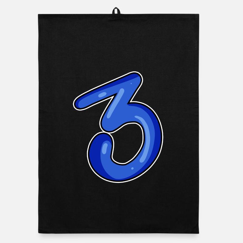 Three - 3 - Number 3 - Number 3 Organic dish towel