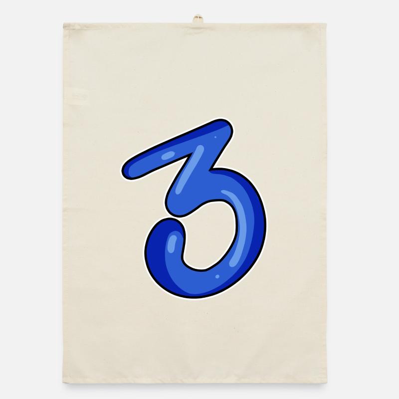 Trois - 3 - Numéro 3 - Numéro 3 Torchon bio