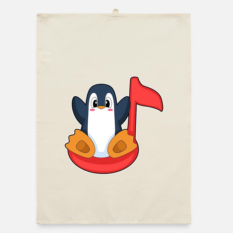 Penguin Musical Note Organic dish towel