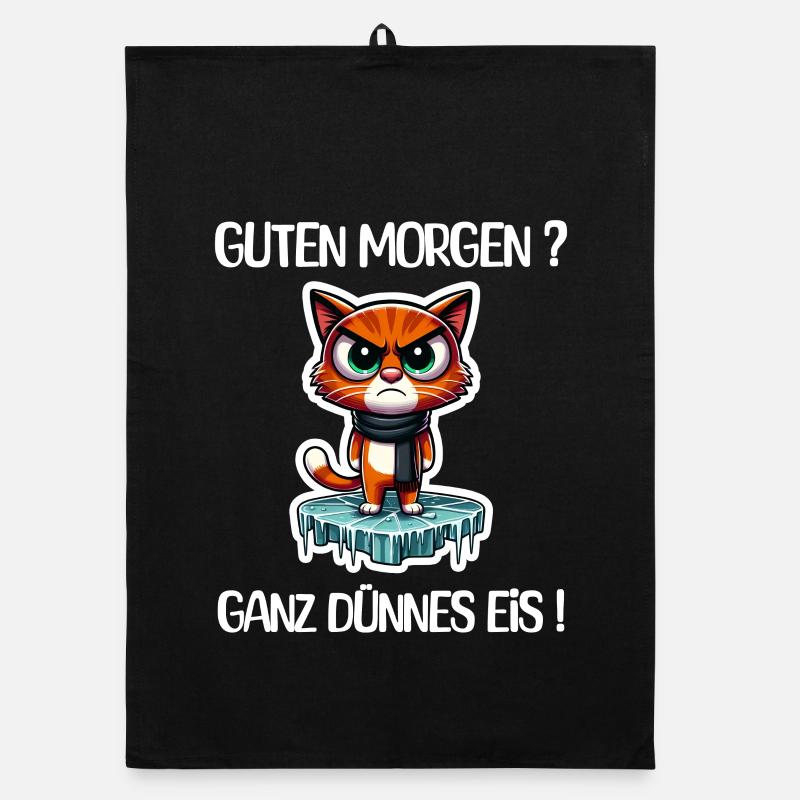 Grimmiger Eis-Katzen-Charakter Organic Geschirrtuch