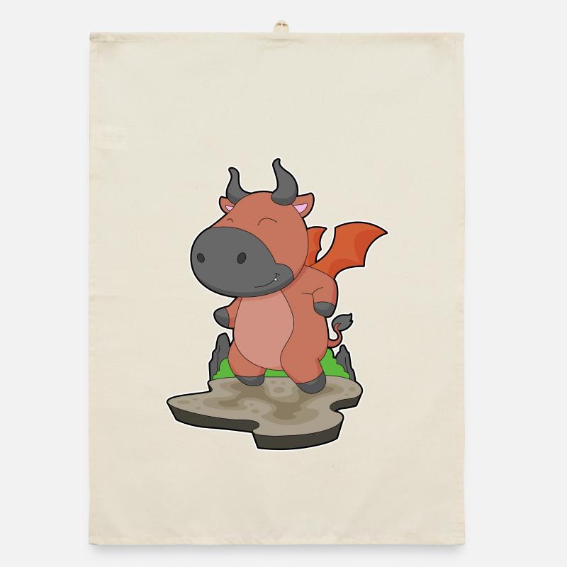 Stier Halloween Dämon Organic Geschirrtuch