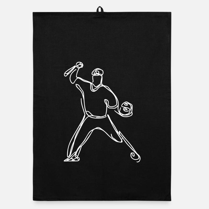 Baseballer Skizze Organic Geschirrtuch