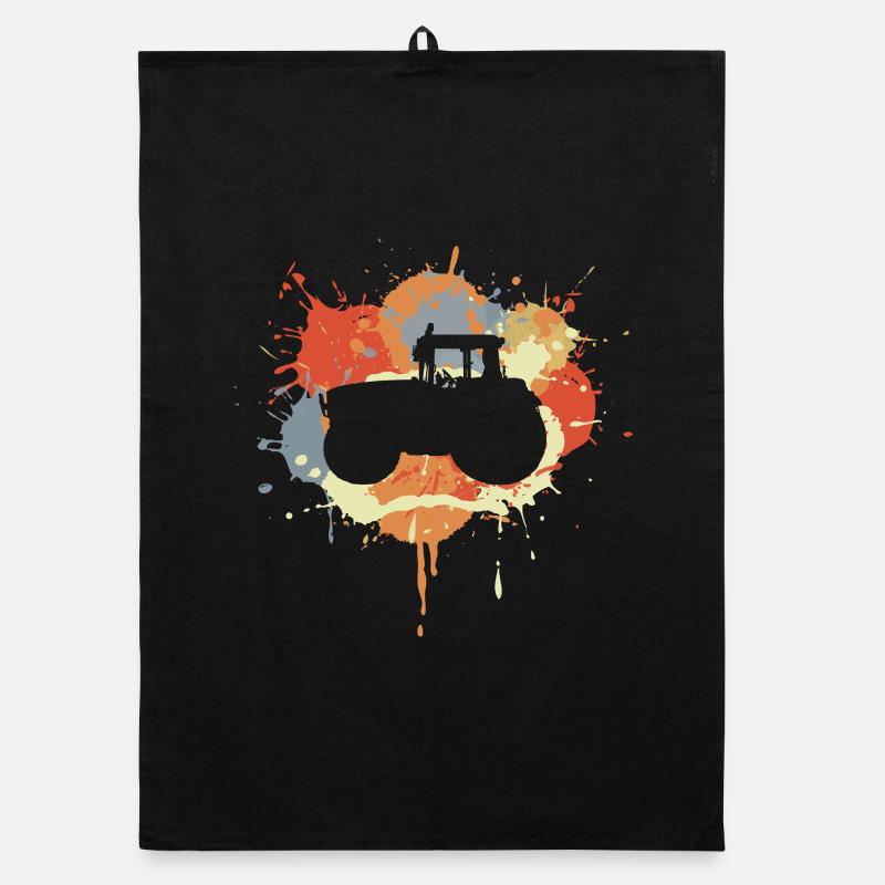 Traktor Graffiti Organic Geschirrtuch