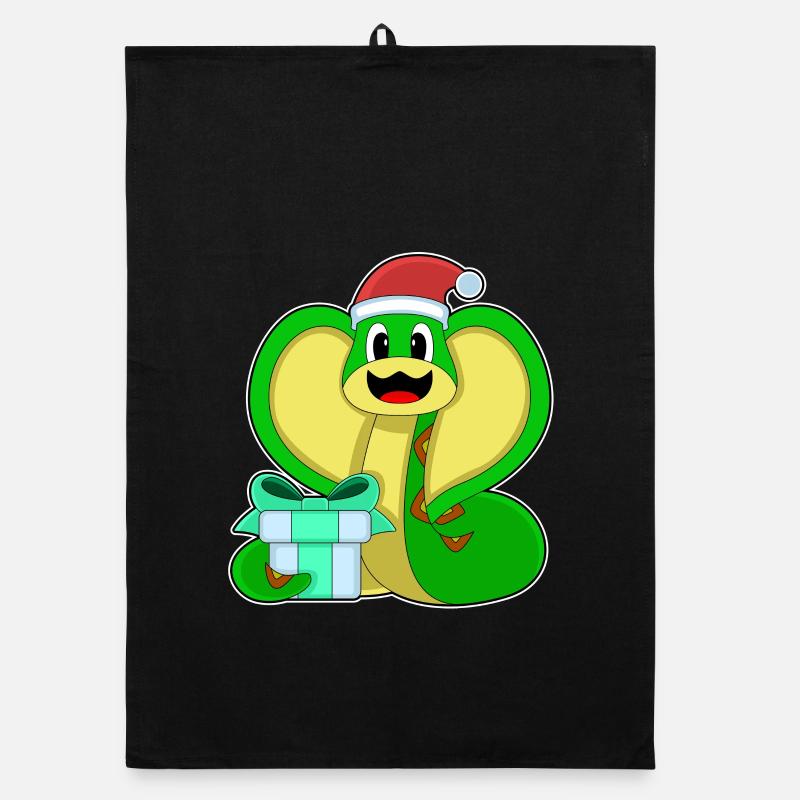 Snake Christmas Package Organic dish towel
