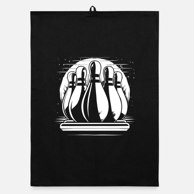 Bowling Pins Drawing Organic dish towel