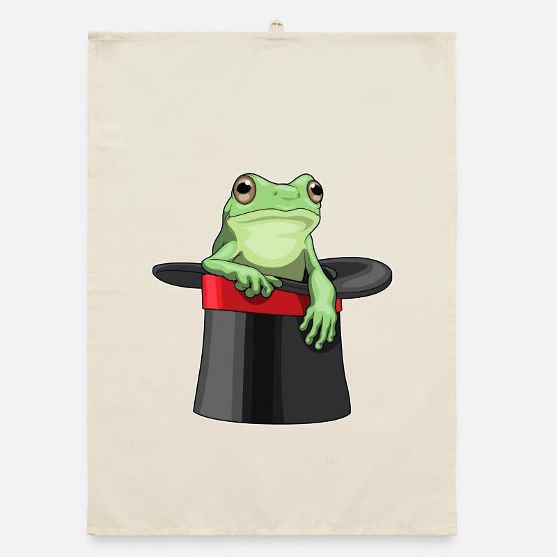 Grenouille Wizard Chapeau haut de forme Torchon bio